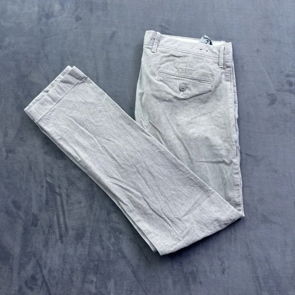 J.Crew Mens Stretch Chino Pants Light Gray Slim Fit 33x32